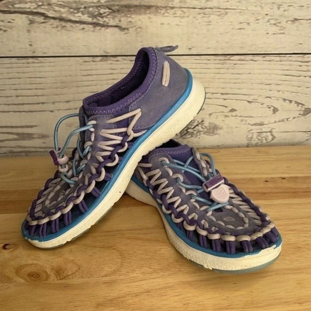 Keen Uneek O2 Bungee Strap Liberty Azure Purple Sandals Youth Girls 1‎ Thailand